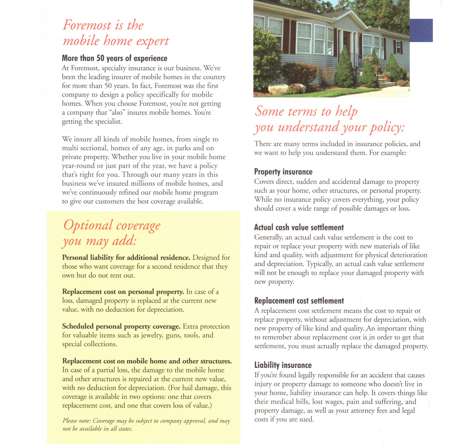 Foremost Brochures Key West Insurance Agency, LLC